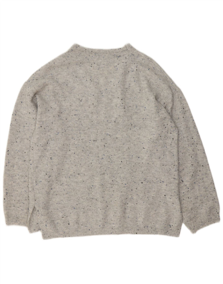 Marks & Spencer Dame V-hals sweater UK 14 Medium Grey Flecked