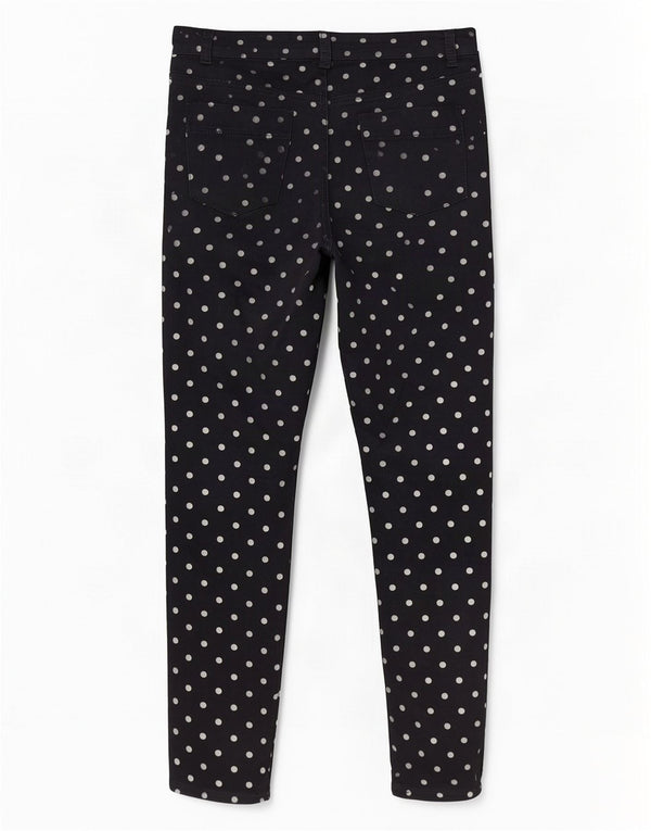 Max & Co. Womens Slim Casual Trousers UK 8 Small W28 L31 Black Spotted
