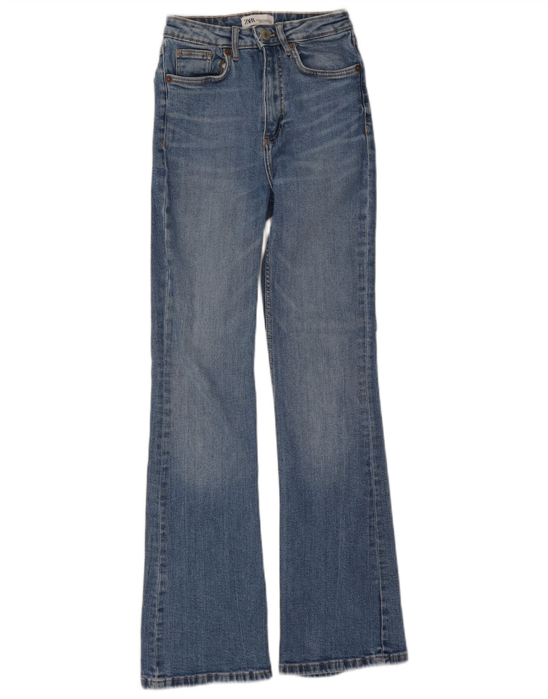 Zara Womens Flared Jeans EU 34 2XS W24 L30 Blue Cotton