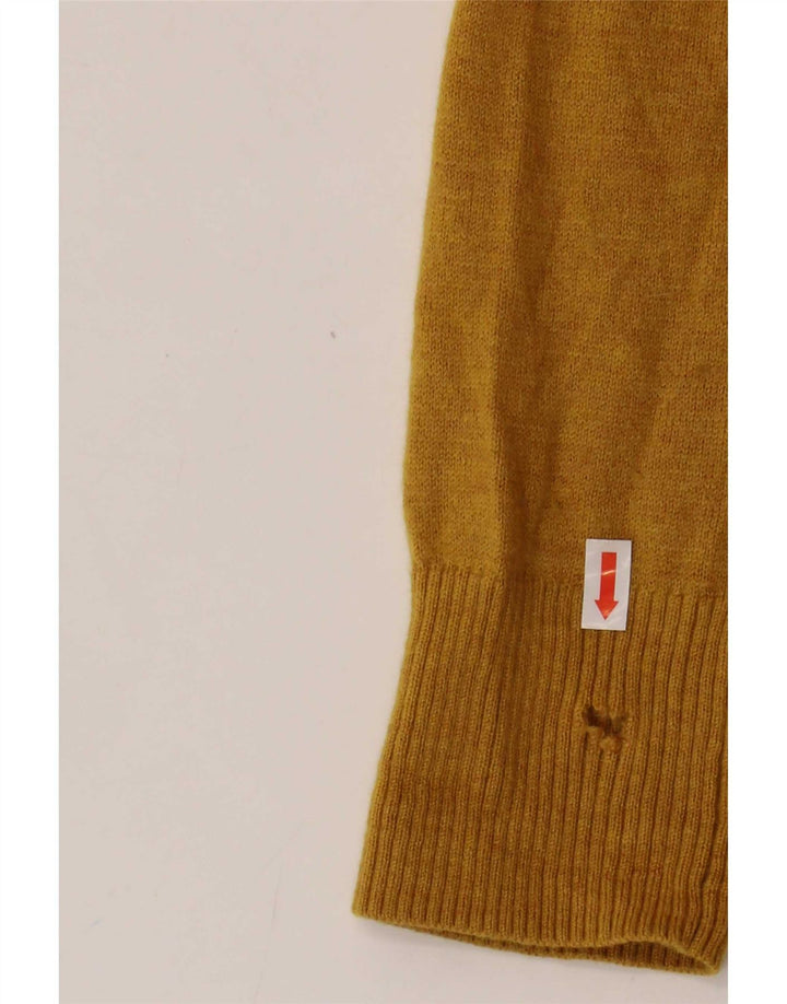 Suéter cardigã feminino Fat Face UK 12 lã amarela média