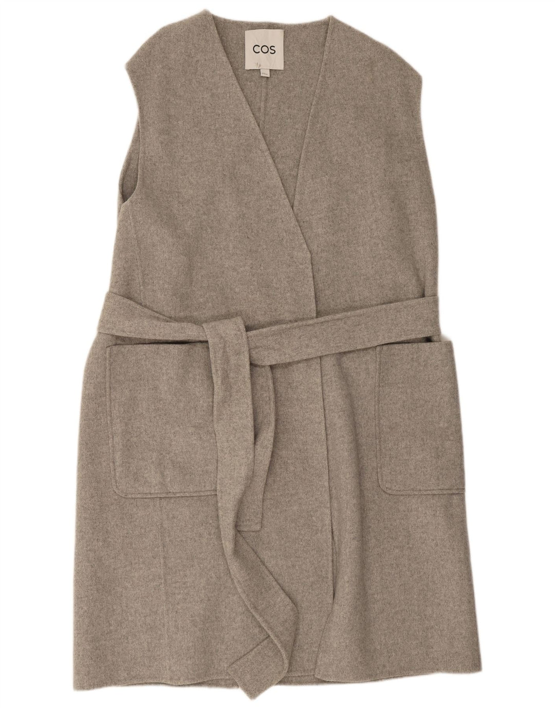 Cos Womens Longline Oversized Gilet UK 14 Medium Grey Uld