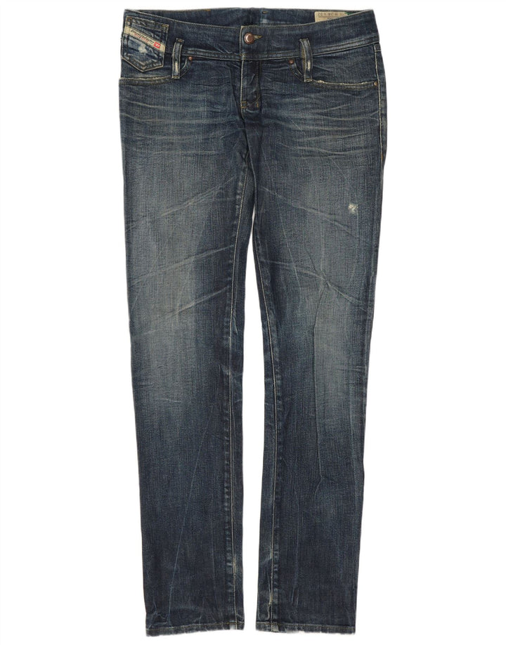 DIESEL Womens Slim Jeans W28 L32 Navy Blue Cotton