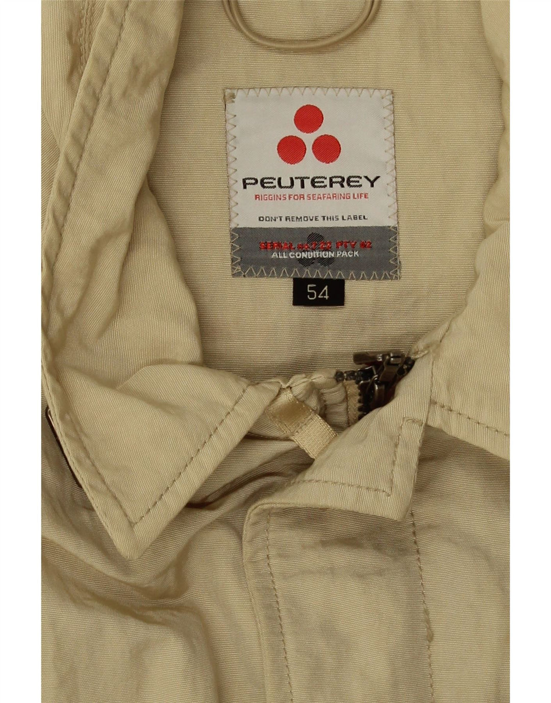 PEUTEREY Womens Crop Bomber Jacket IT 54 3XL Beige Polyamide