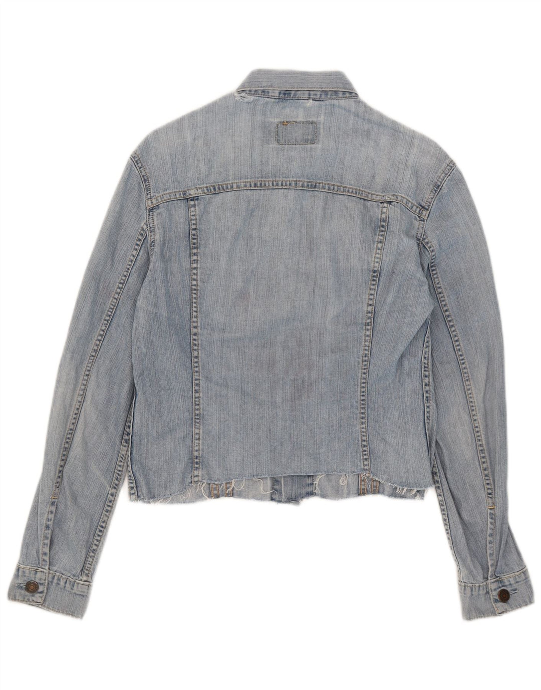 Levi's Girls Crop Denim Jacket 10-11 Years Medium Blue Cotton