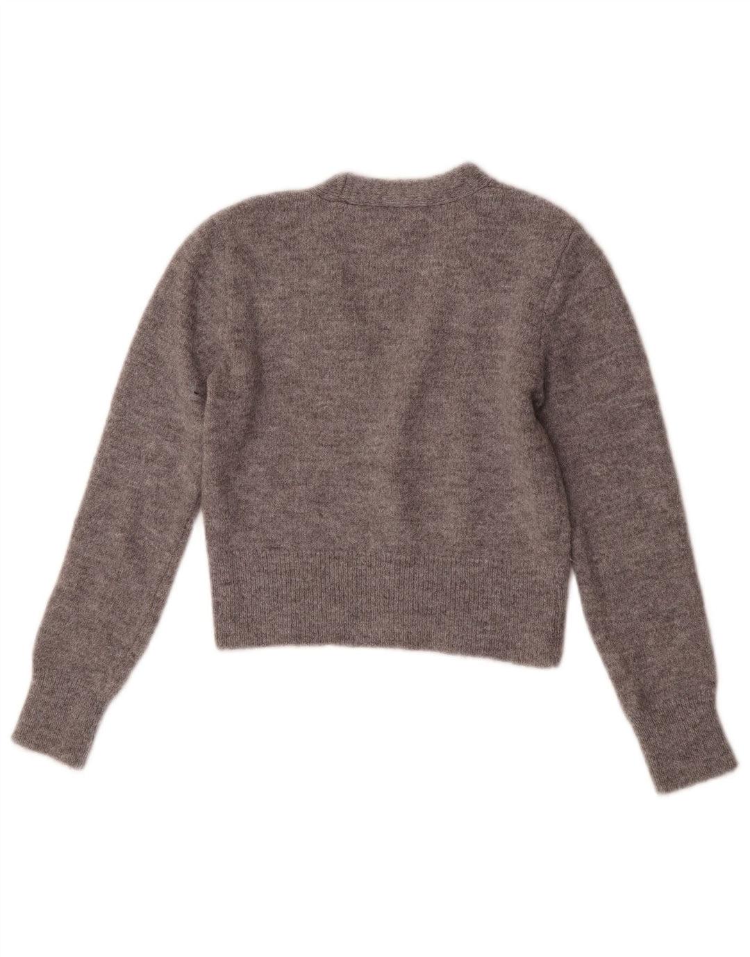 Zara Womens Crop Cardigan Sweater UK 8 Small Grey