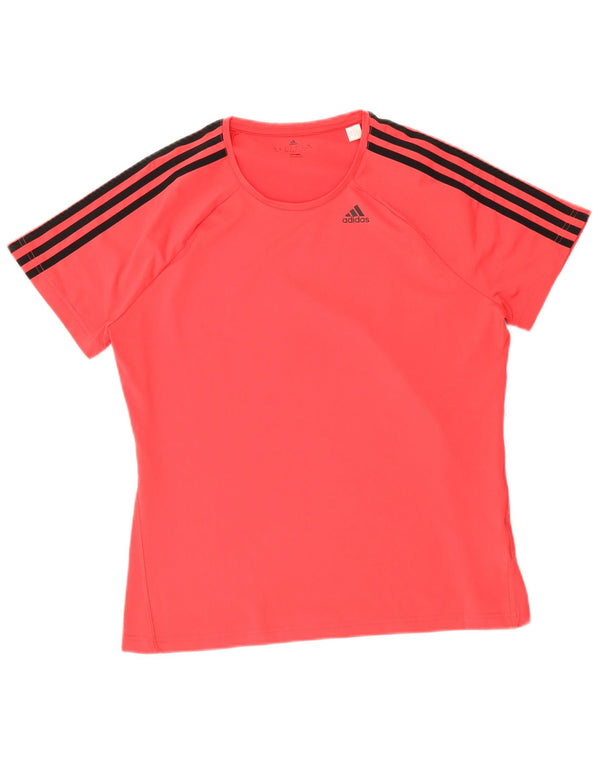 Adidas Damen Climalite T-Shirt Top UK 20/22 XL Rot Polyester