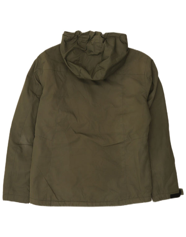 Jack & Jones Ανδρικό μπουφάν με κουκούλα αντιανεμικό UK 40 Large Khaki Colourblock