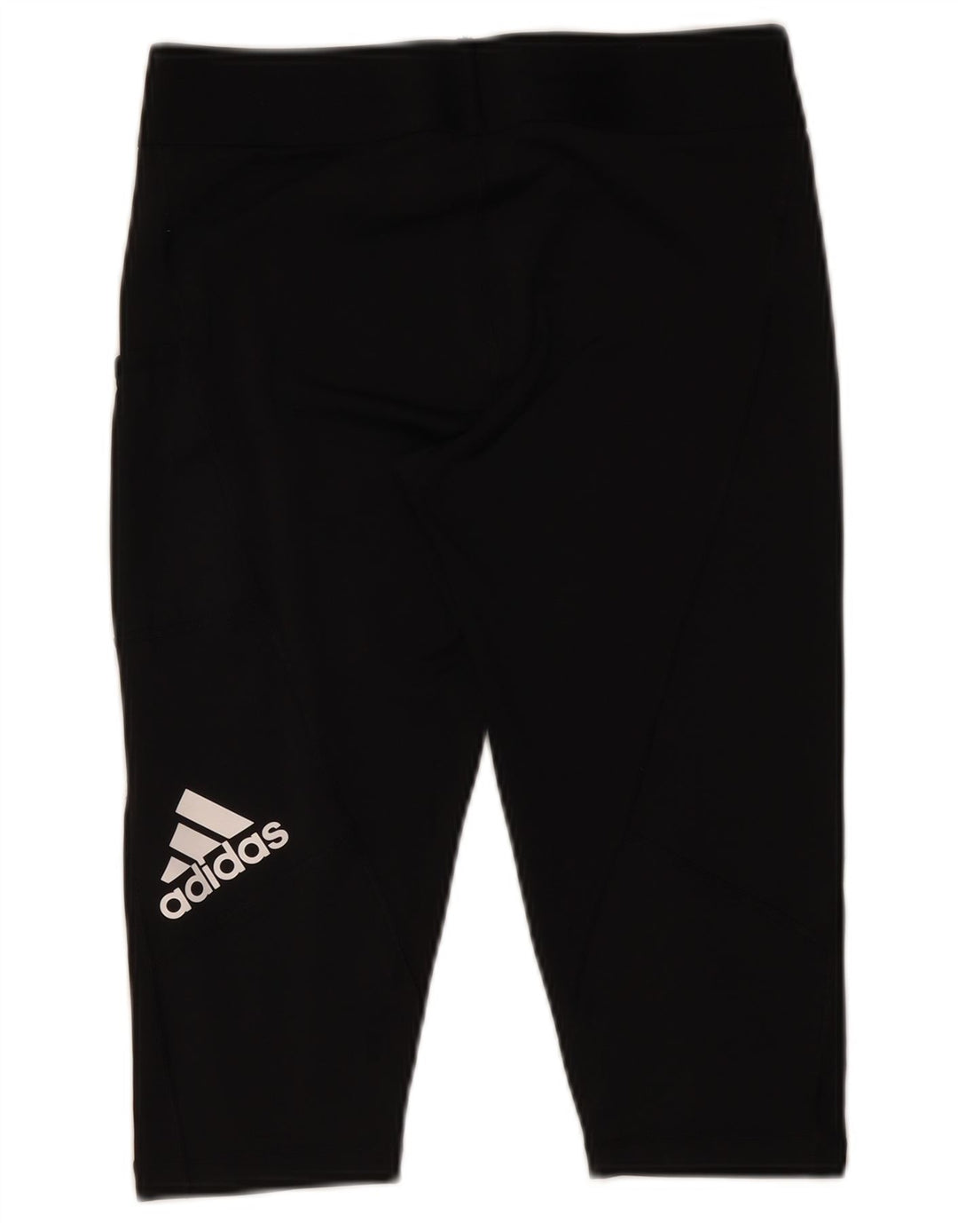 ADIDAS Womens Graphic Capri Leggings UK 12/14 Medium  Black