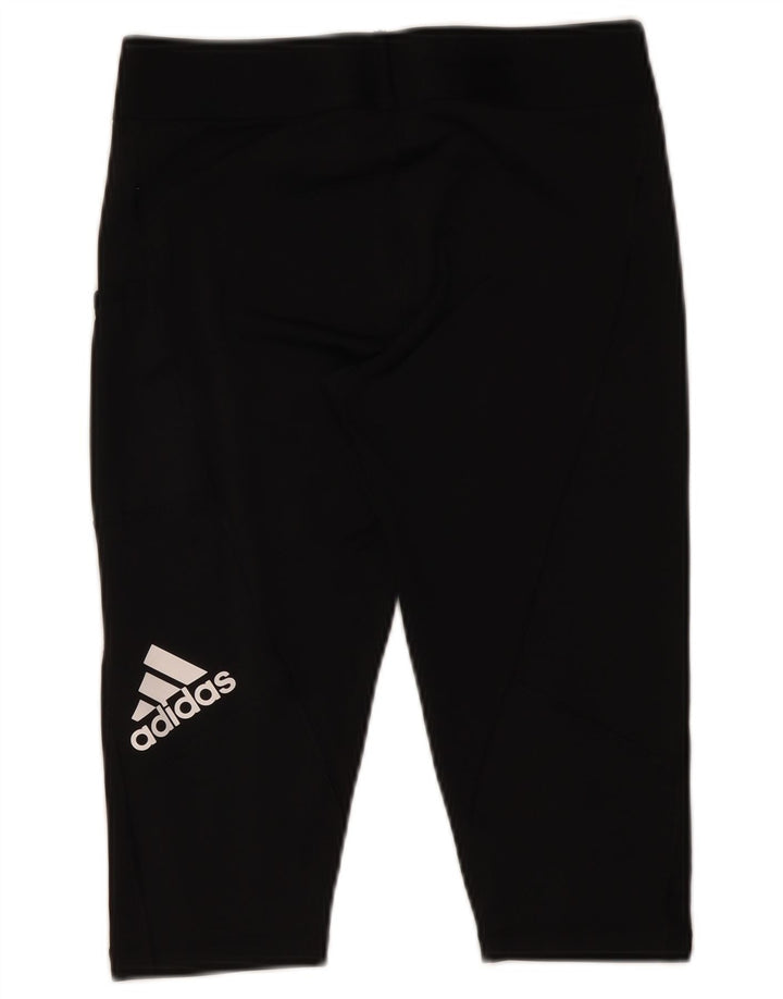 ADIDAS Womens Graphic Capri Leggings UK 12/14 Medium  Black