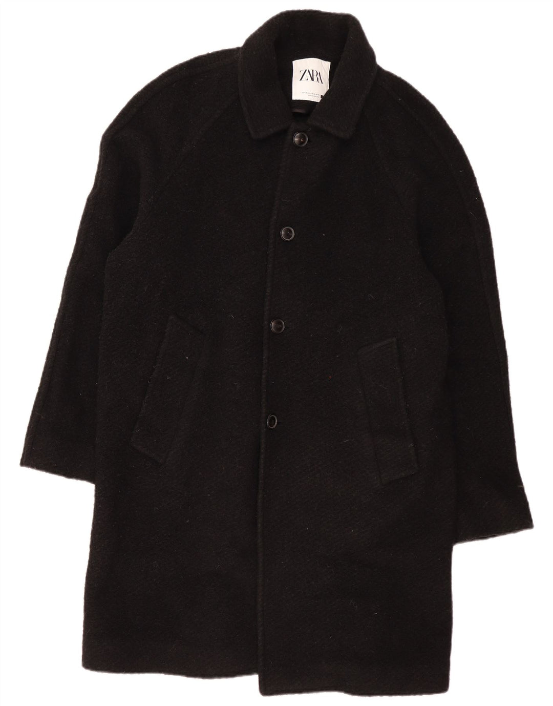 Zara Herrenmantel UK 40 Große schwarze Wolle