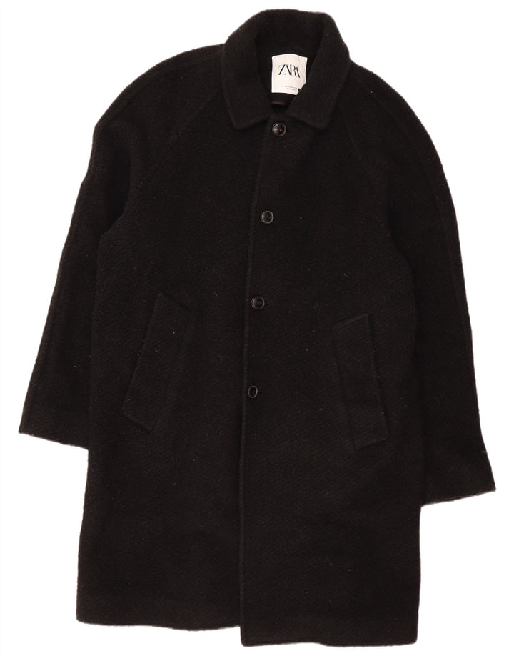 Zara Herrenmantel UK 40 Große schwarze Wolle