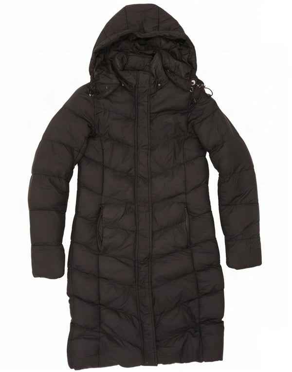 Mountain Warehouse Womens Hooded Padded Coat UK 8 Small Black Polyester