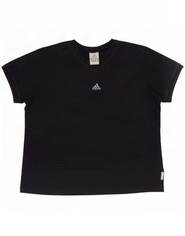 Adidas Womens T-Shirt Top UK 16 Large Navy Blue Cotton