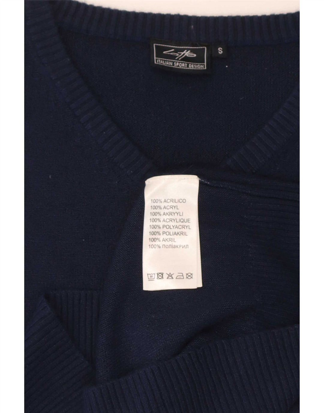 Lotto Mens V-Neck Jumper Sweater Small Navy Blue Acrylic