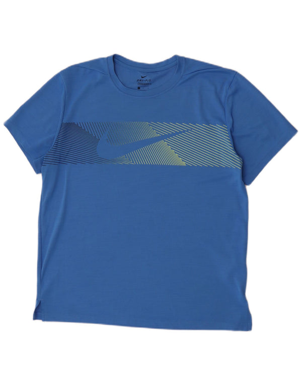 Nike Mens Short Sleeve Standard Fit Graphic T-Shirt Top Large Blue