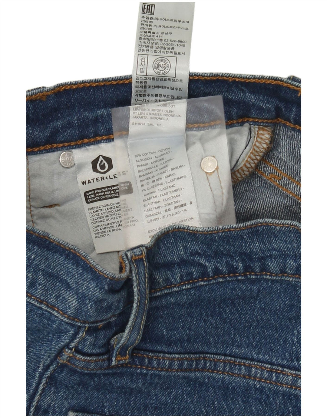 Levi's Damen 501 Straight Jeans W25 L26 Blaue Baumwolle