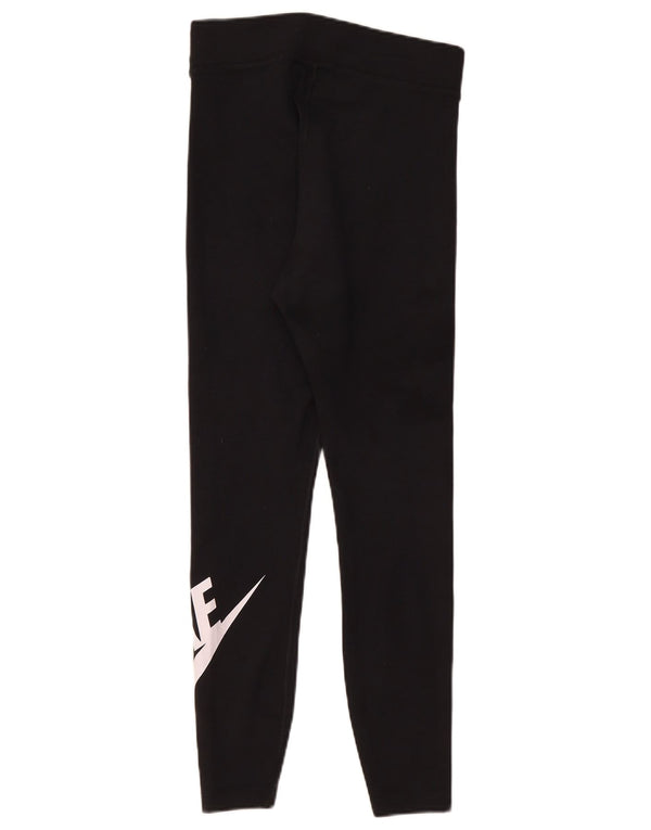 Nike Womens Graphic Leggings UK 12 Mittelschwarze Baumwolle