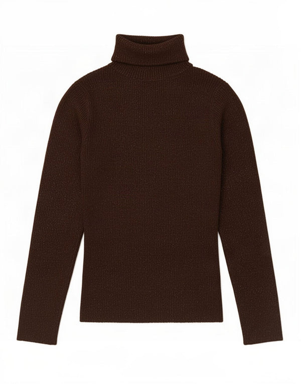 Zara Femme Top Manches Longues UK 10 Small Marron Moucheté Viscose