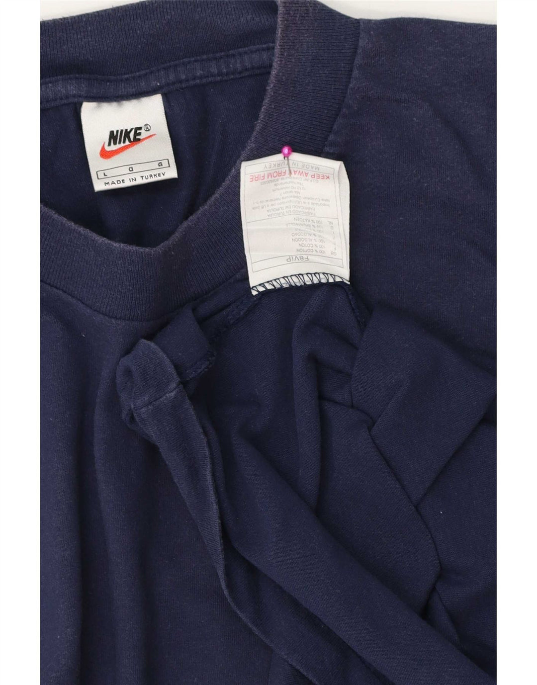 Nike Mens T-Shirt Top Large Navy Blue Cotton