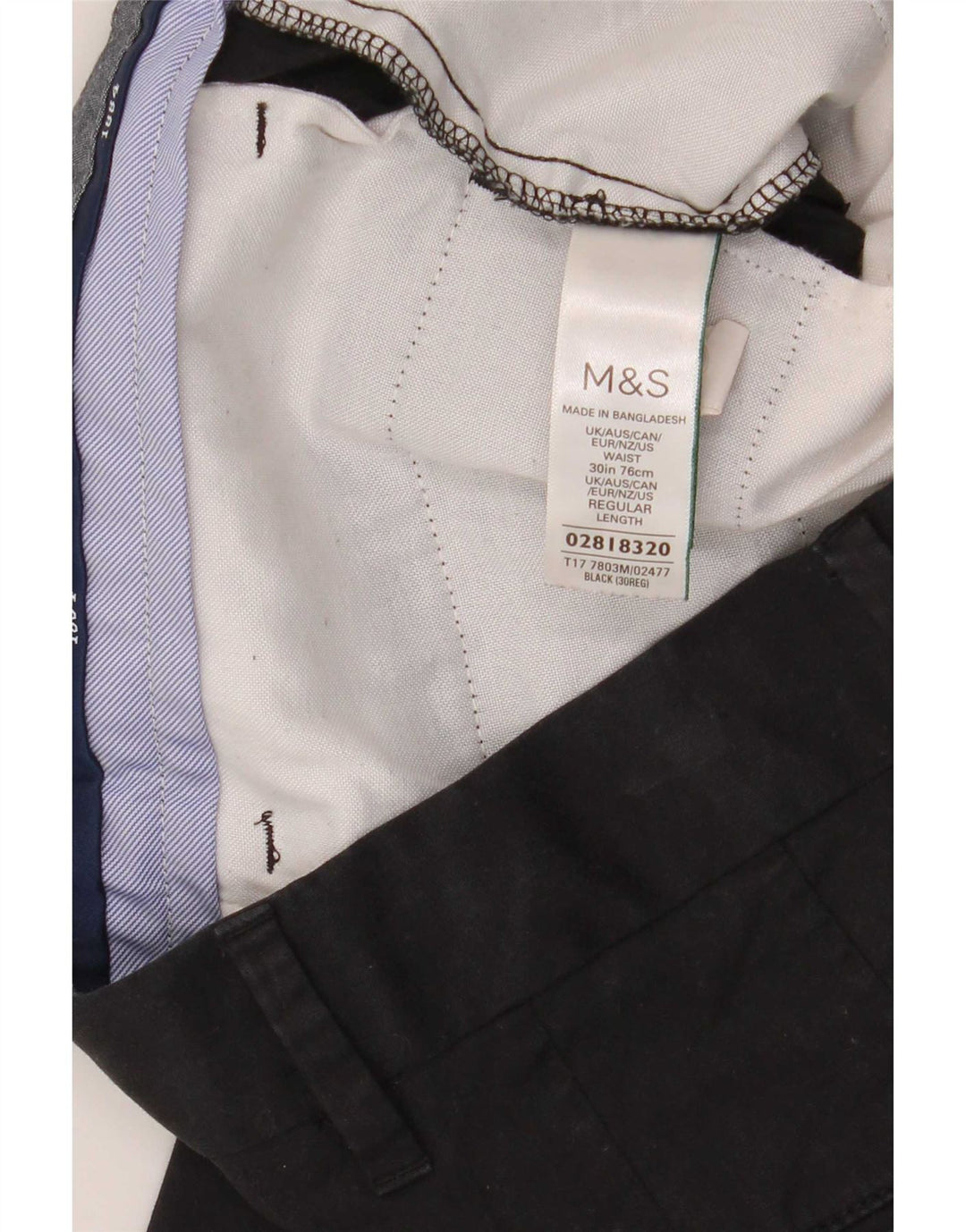 Męskie spodenki Chino Marks & Spencer W30, średnia czarna bawełna