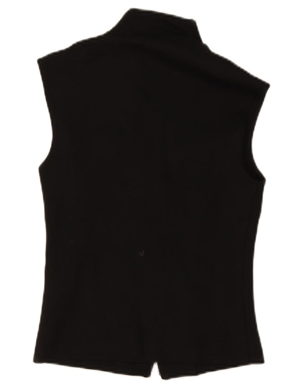 Zara Womens Crop Ærmeløs træningsdragt Topjakke UK 10 Small Black Viscose