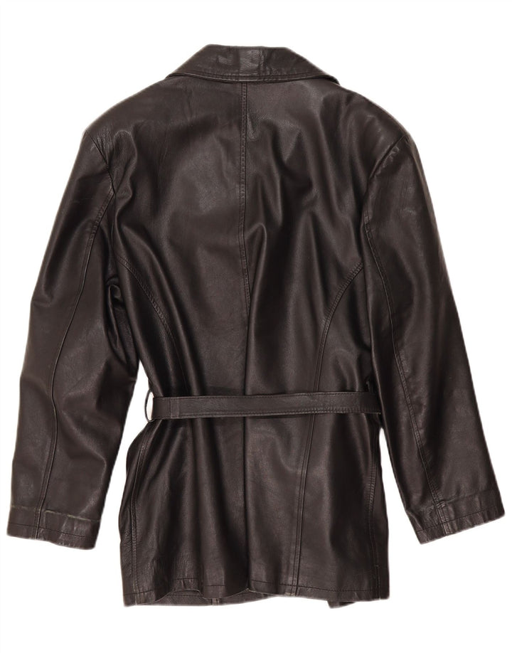 Vintage Damen Lederjacke UK 14 Mittelschwarzes Leder