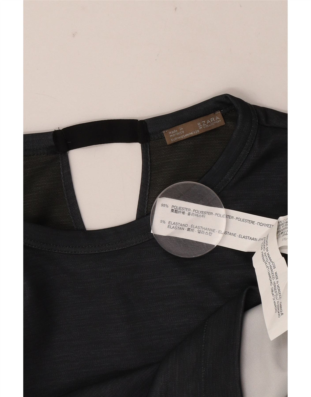Top tricou pentru femei Zara UK 14 Medium Gri Poliester