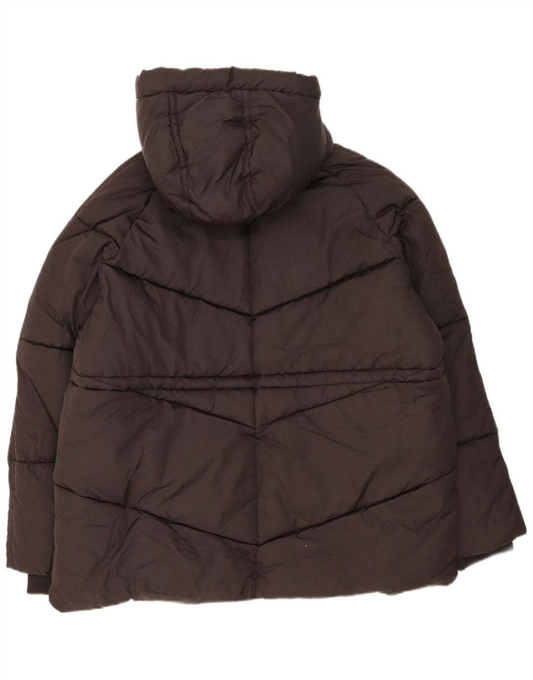 John Lewis Womens Hooded Oversized Padded Jacket UK 18 XL Black Polyester