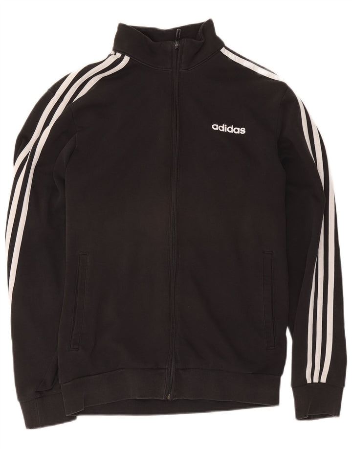 Giacca da ginnastica da uomo Adidas piccola in cotone nero