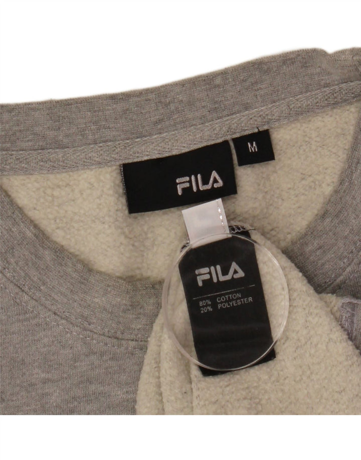 FILA Womens Graphic Oversized Sweatshirt Pullover UK 14 Mittelgrau meliert