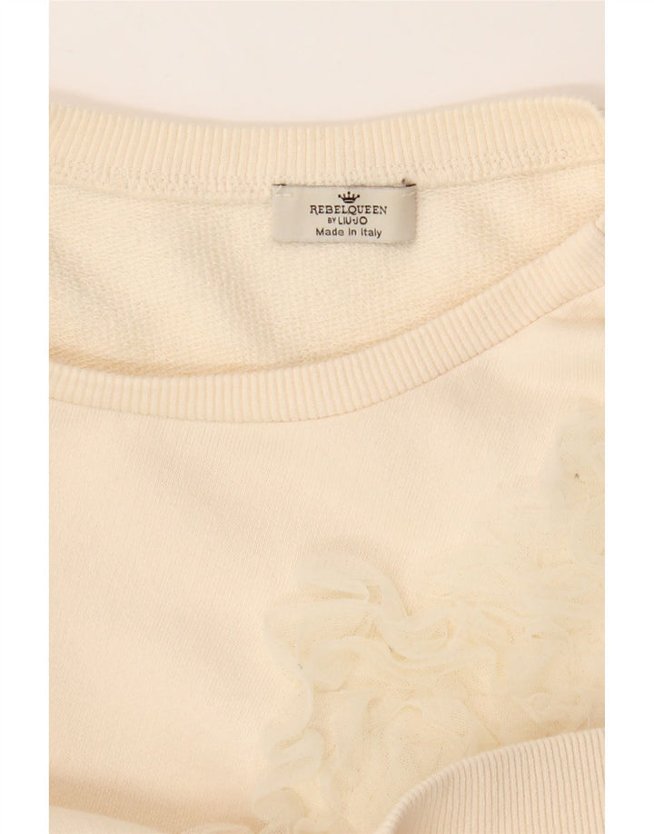 Liu Jo Womens Sweatshirt Jumper UK 14 Medium Off White Floral