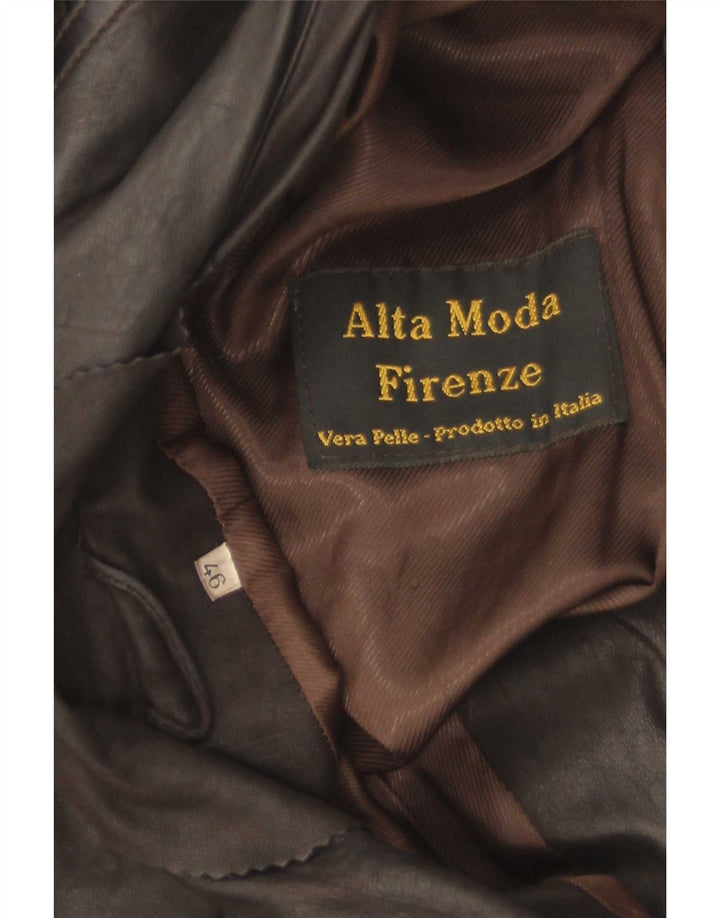 Alta Moda Firenze Dame Læderjakke IT 46 Stor Brun Læder