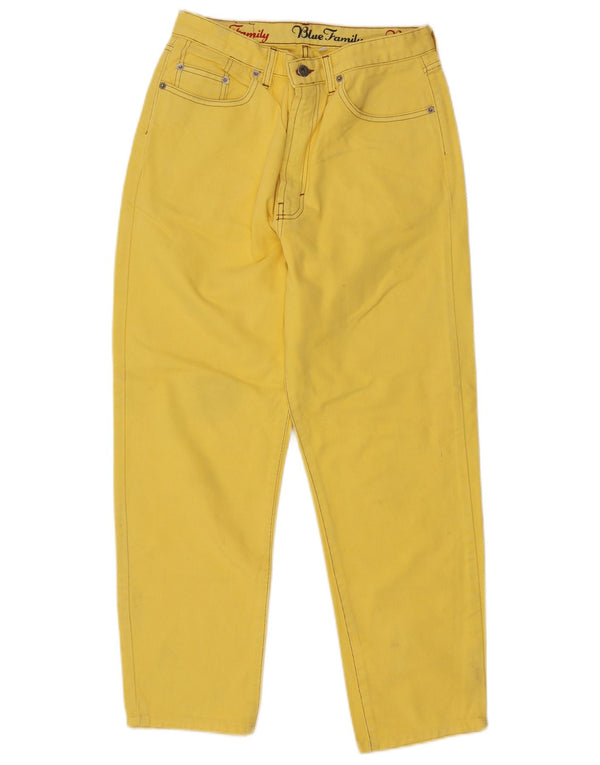 Benetton Womens High Waist Tapered Jeans IT 48 XL W30 L27 Yellow Cotton