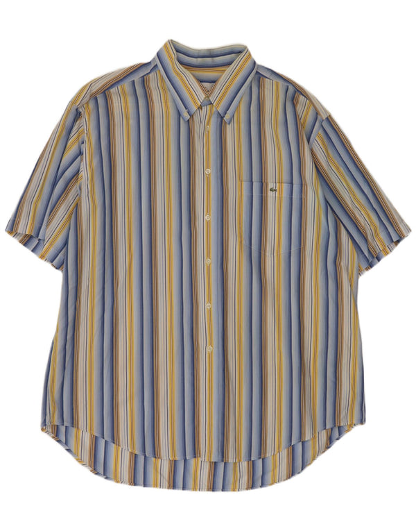 Lacoste Mens Short Sleeve Shirt Size 46 2XL Multicoloured Striped
