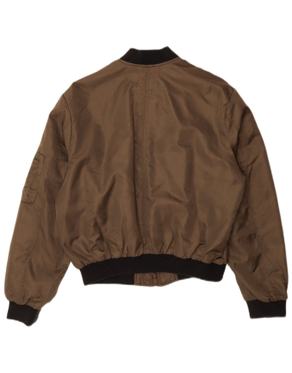 Zara Mujer Chaqueta Bomber Extragrande UK 10 Small Caqui Colorblock Poliamida