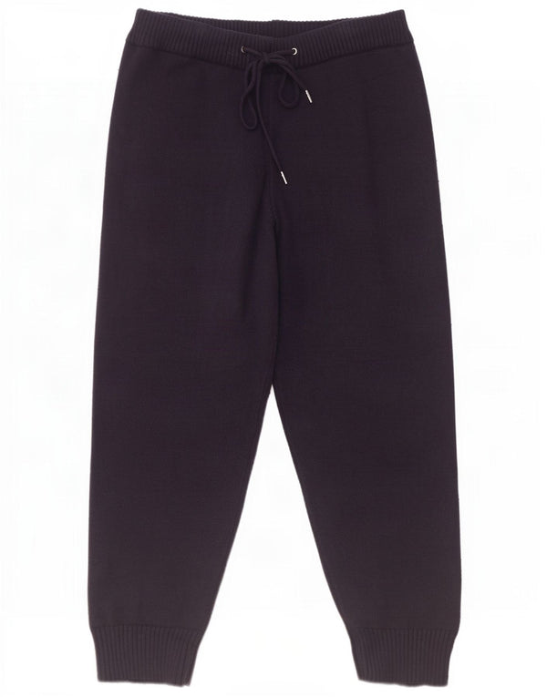 Zara Strik træningsdragt Bukser Joggers UK 14 Large Navy Blue Viscose