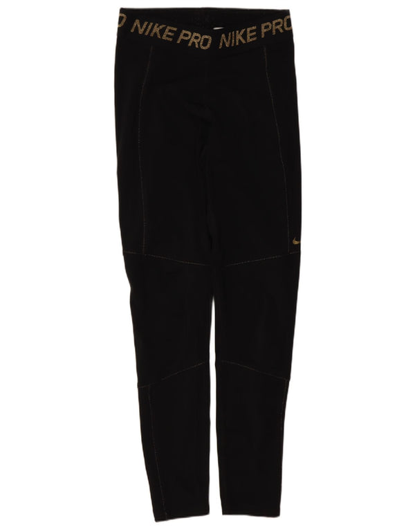 Leggings Nike Dri Fit Graphic pentru femei UK 12 Medium Black