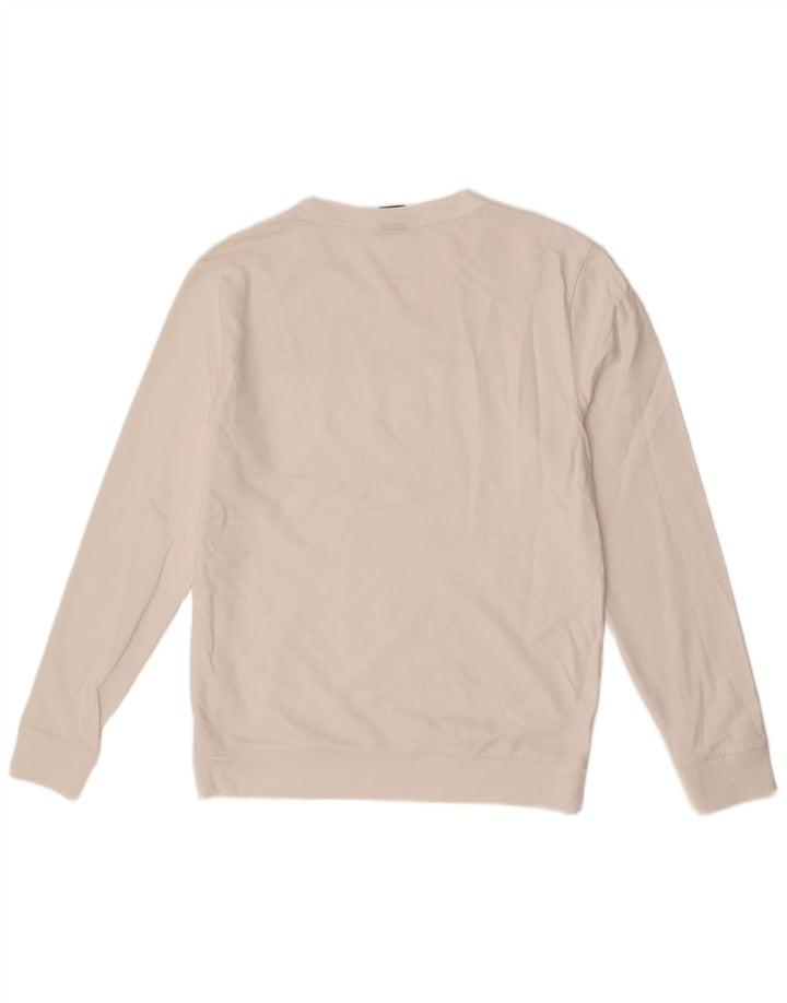Hugo Boss Mens Graphic Sweatshirt Jumper Medium White Cotton
