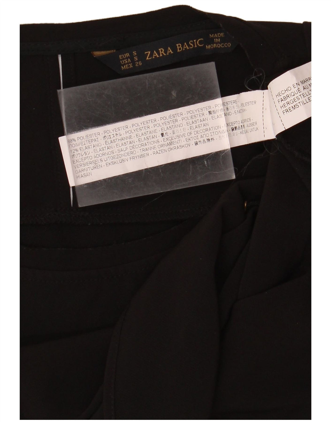 ZARA Womens Crop Sleeveless Blouse Top UK 10 Small Black Polyester