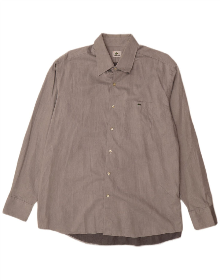 Lacoste Mens Shirt Size 45 XL Grey Cotton