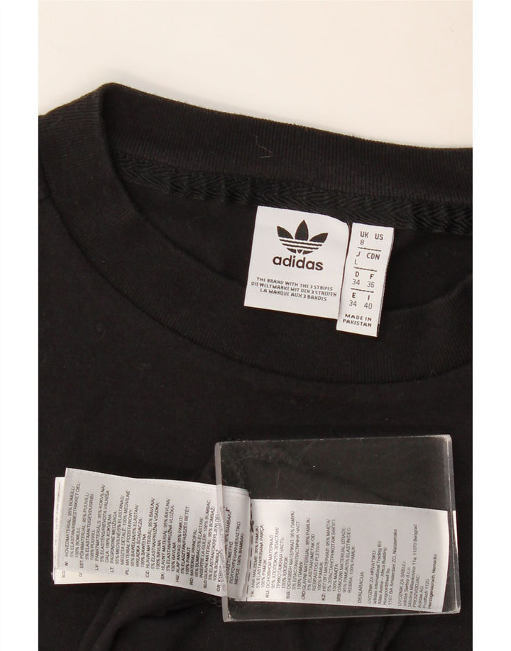 Adidas Womens Graphic Vest Top UK 8 Small Black Cotton