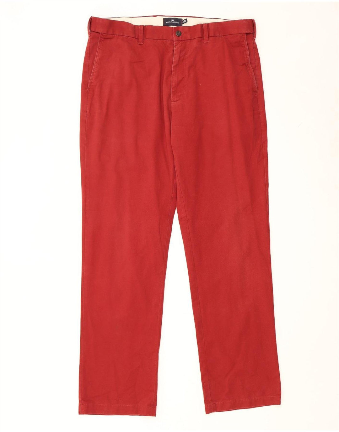 Marks & Spencer Mens Blue Harbour Straight Chino Trousers W38 L33 Red