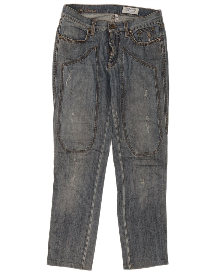 Jeckerson Womens Distressed Slim Jeans W26 L26 Blue Cotton