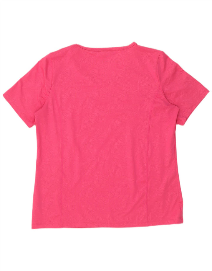 Champion Damen T-Shirt Top UK 16 Large Rosa Geometrisch Polyester