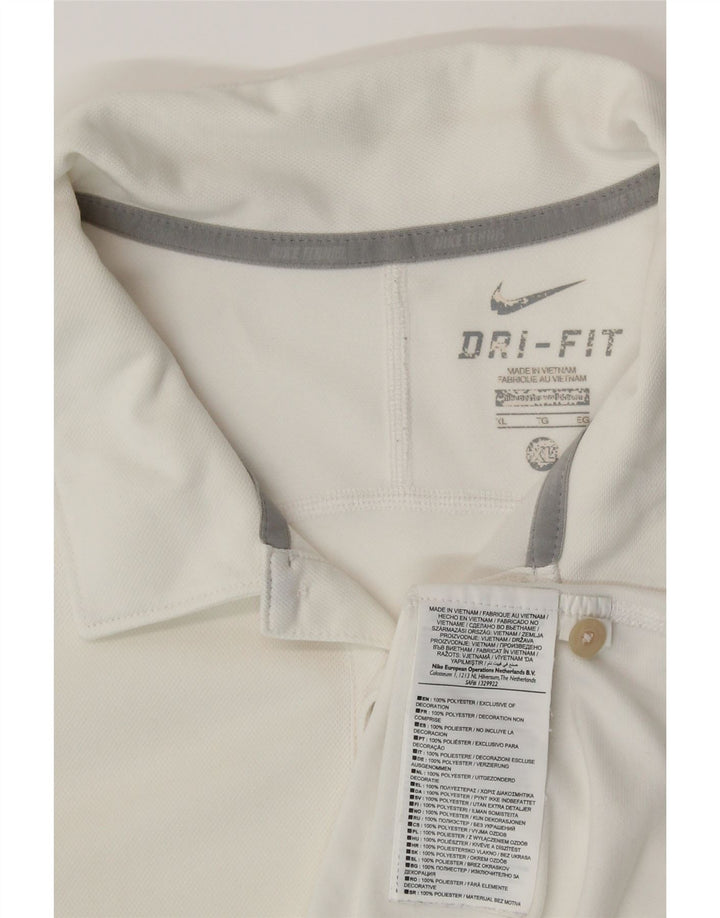 NIKE Mens Dri Fit Polo Shirt XL White Polyester