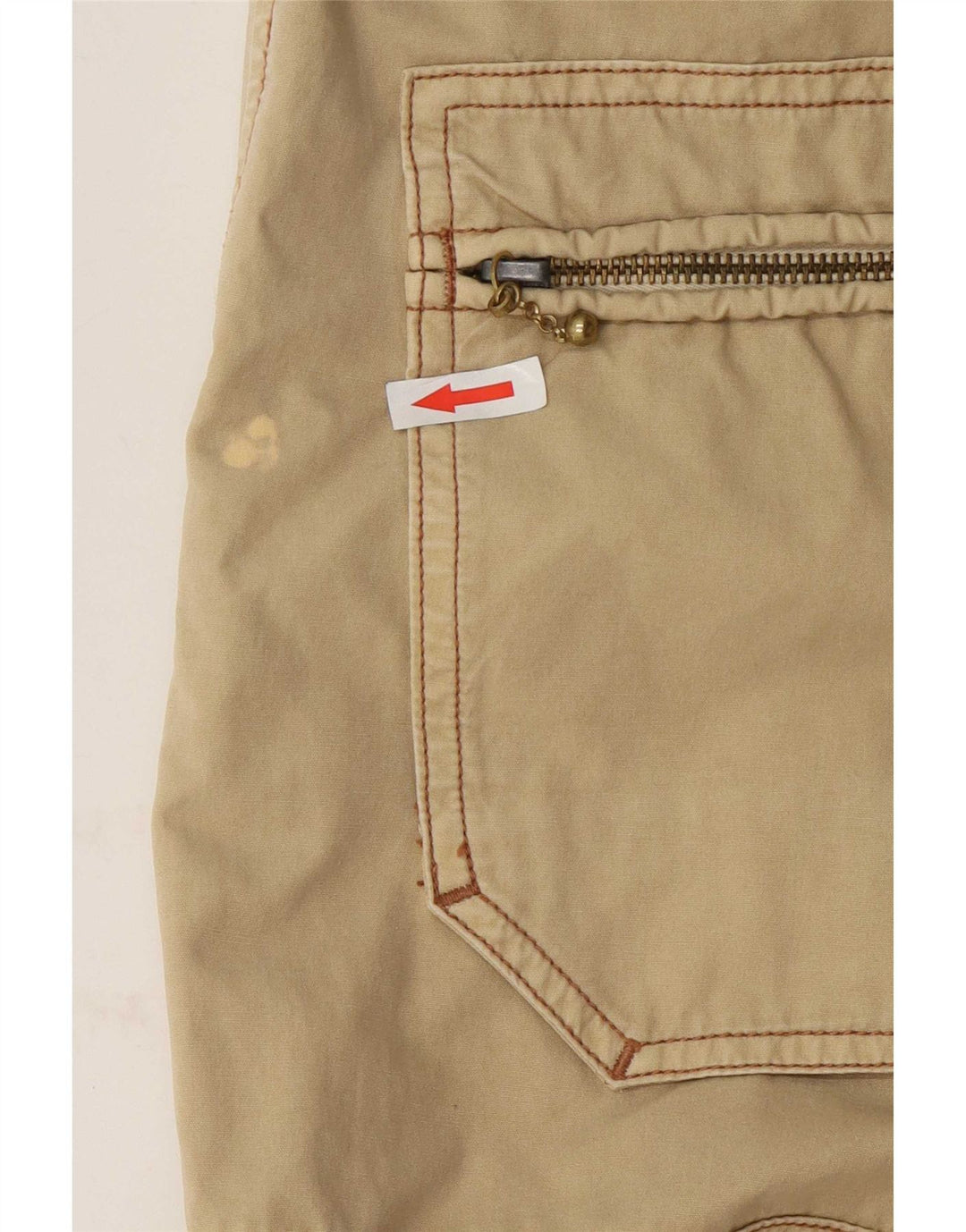Marlboro Classics Mens Straight Cargo Trousers W32 L34 Khaki Cotton