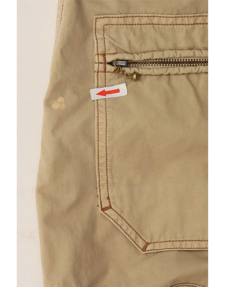 Marlboro Classics Mens Straight Cargo Trousers W32 L34 Khaki Cotton