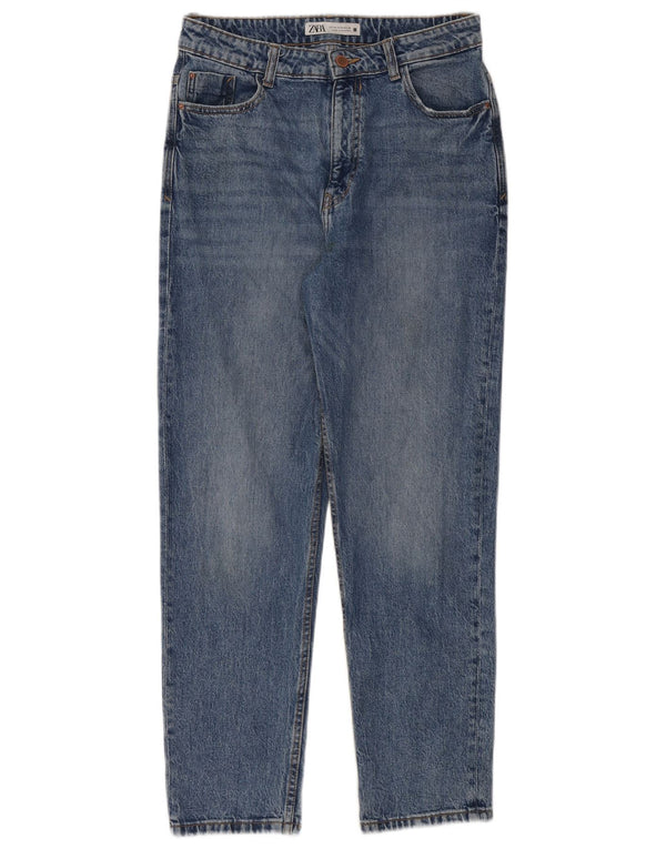 Zara Dame Højtaljede tilspidsede Jeans EU 40 Medium W30 L28 Blå
