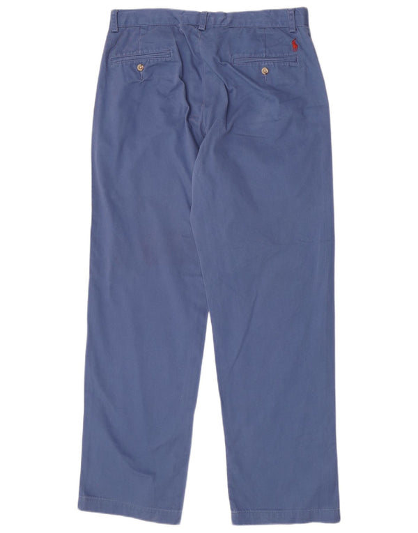 Pantaloni chino dritti da uomo Polo Ralph Lauren W32 L32 in cotone blu