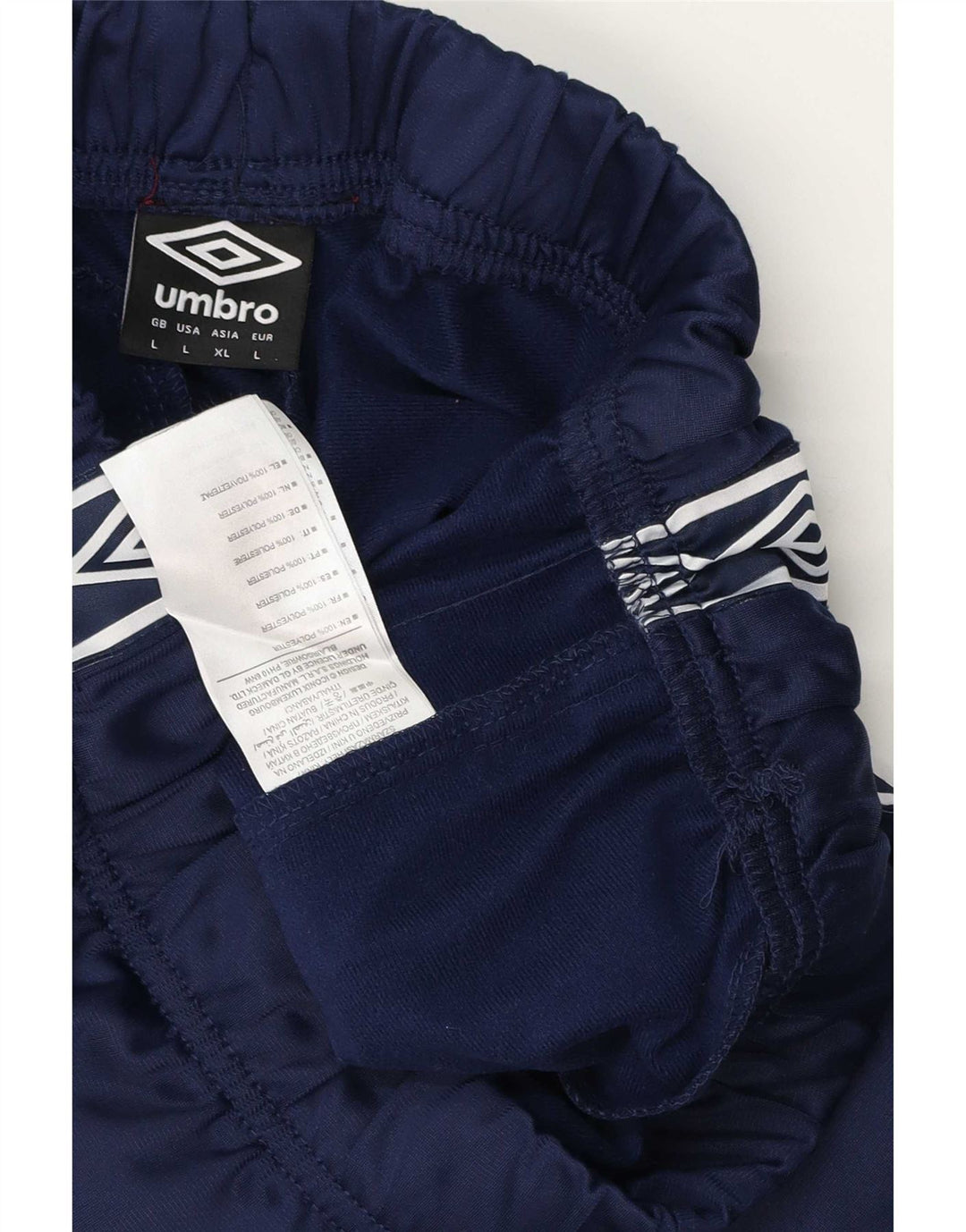 Umbro Mens Graphic Tracksuit Trousers Large  Navy Blue Geometric Polyester